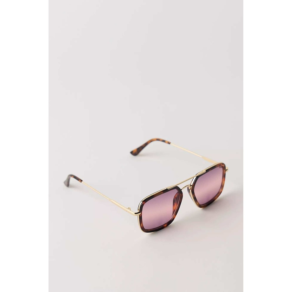 Free People Luna Classic Tinted Aviator Sunglasses Heritage Tort NWT